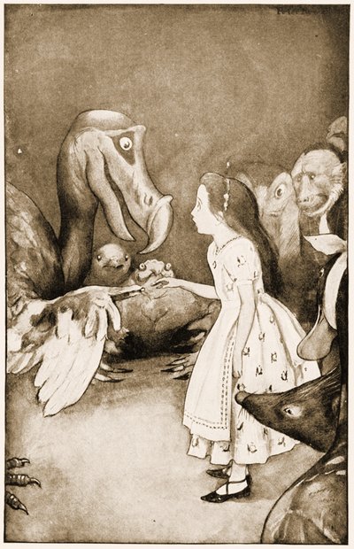 "قدم دودو رسمياً كشتبان" ، رسم توضيحي لمغامرات لويس كارول "أليس" في بلاد العجائب ، 1901 بواسطة بيتر نيويل